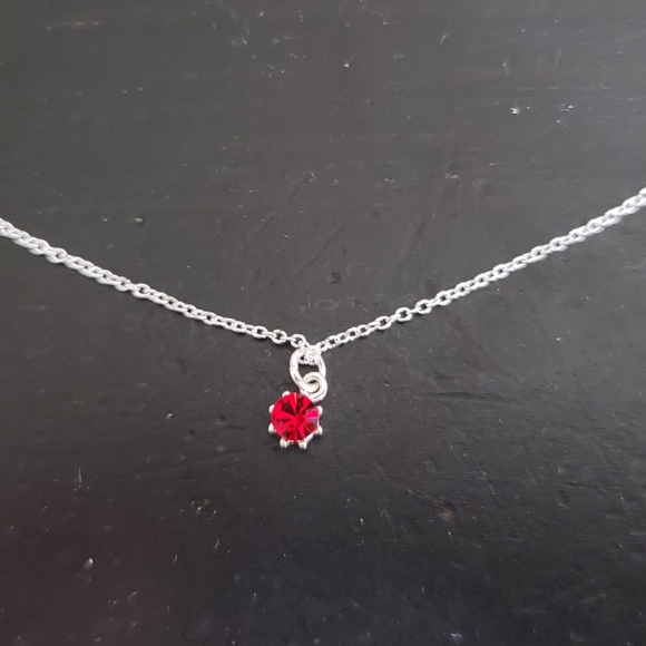 Love This Life fine silver plated necklace with red stone - Picture 2 of 3